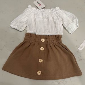 Kids White and Brown Matching Set